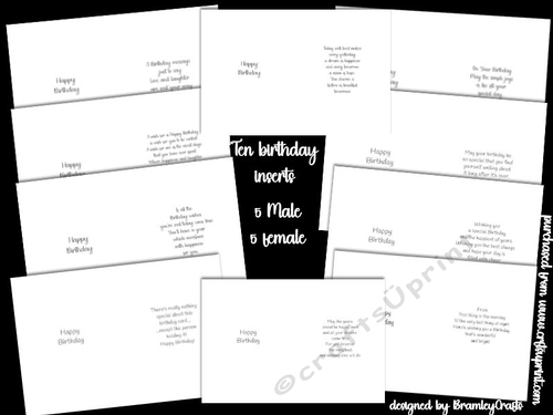 Male and female A5 inserts