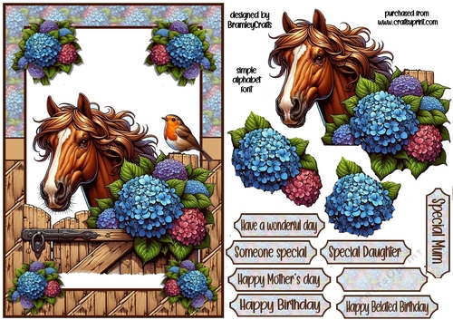Floral horse A5