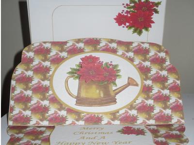 Poinsettia in Gold Watering Can