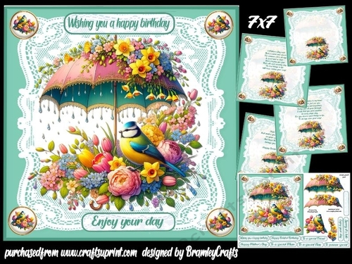 A Parasol of flowers 7x7