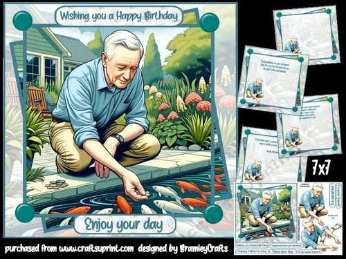 Feeding the pond fish 7x7