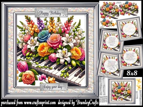 Piano Petals 8x8