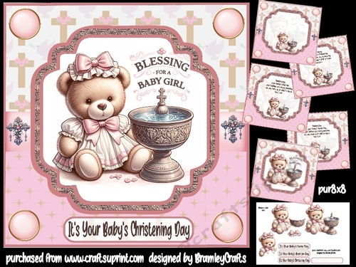 Baby Girls Christening Day 8x8