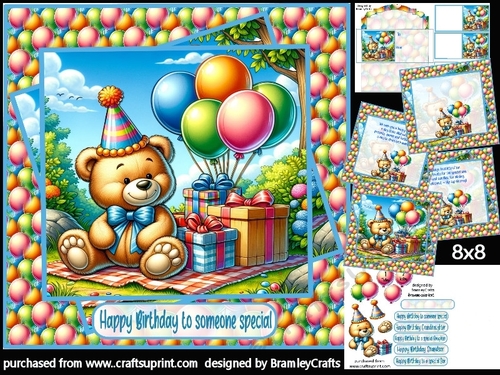 Bear...thday fun 8x8