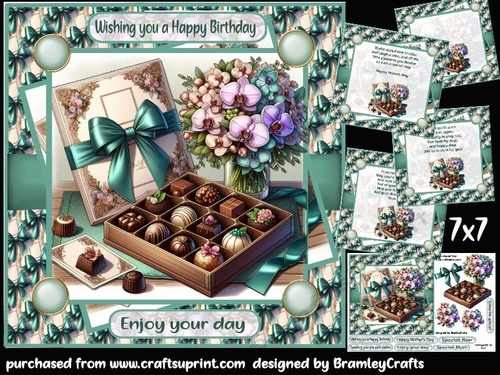 Chocolates and flowers 7x7