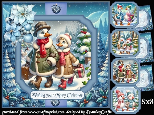 Christmas Geese 8x8