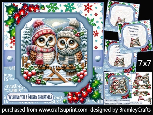 Festive owls 7x7