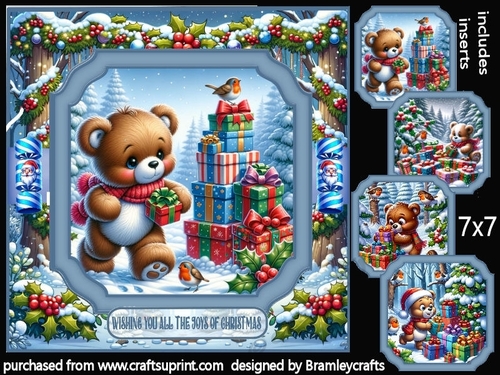 Teddy Bears Christmas 7x7