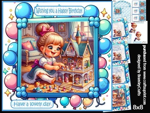 Little girls Dollhouse 8x8