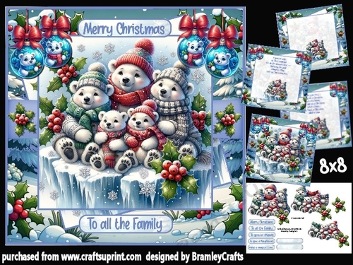 Polar Bear Christmas 8x8