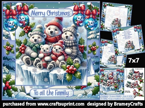 Polar Bear Christmas 7x7