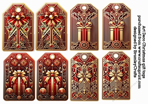 Art Deco Christmas gift tags