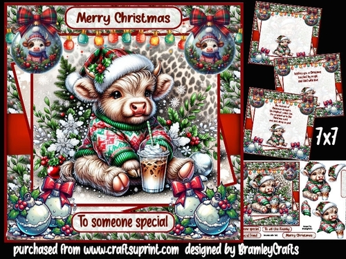 Cute festive highland Cow