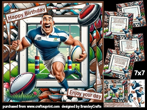 Rugby runner in blue