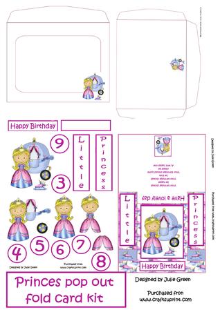 Princess Pop Out Fold Card Kit