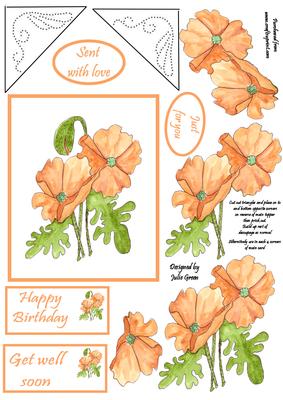 Poppy Topper with Paper Pricking