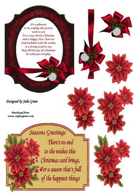 Poinsettia and Bows Toppers