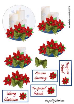 Poinsettia and Candles Globe