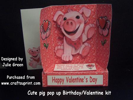 Cute Pig Birthday/valentine Pop Up