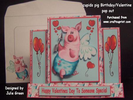Cupids Pig Valentine/birthday Pop Out