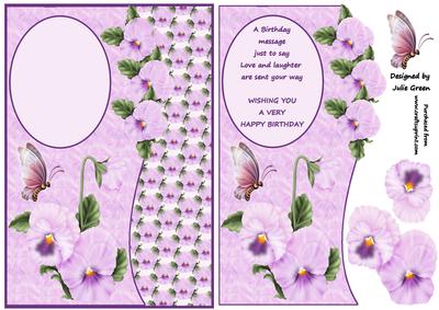 Butterfly and Pansies