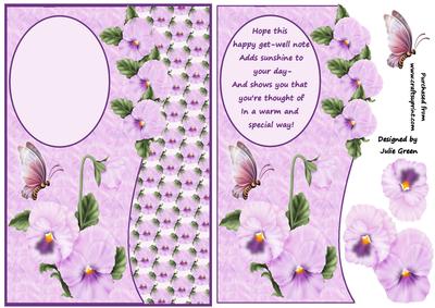 Pansy and Butterfly Get Well