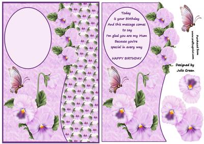 Butterfly and \pansy \birthday Mum