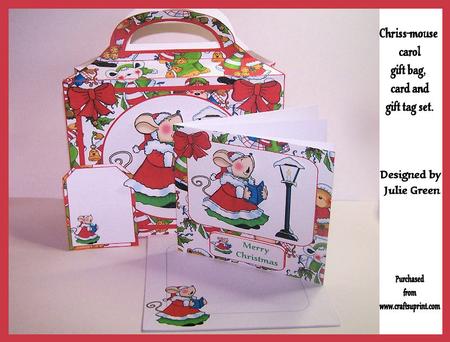 Chrismouse Carol Gift Bag and Card
