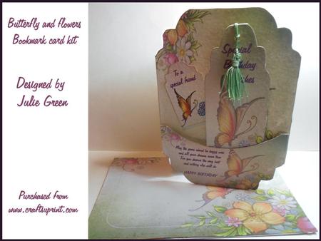 Butterfly and Flowers Bookmark Card Kit