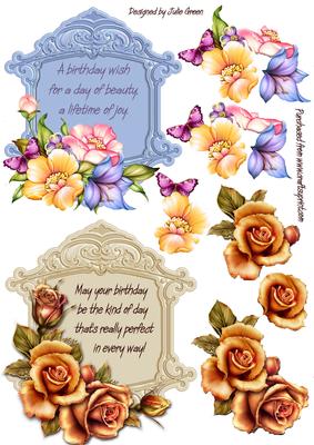 Flowers Galore Birthday Toppers