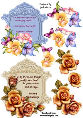 Flowers Galore Anniversary Toppers