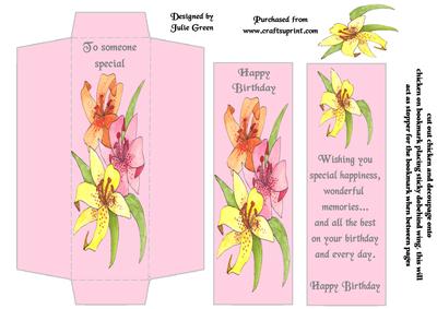 Birthday Lillies Bookmark/envy