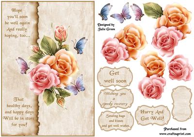 Parchment and Roses Get Well