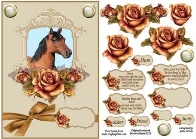 Horse and Roses