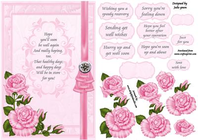 Pink Roses Get Well
