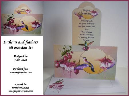 Fuchsias and Feathers All Occasion Tent Bookmark Kit
