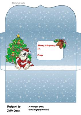 Polar Bear Santa Christmas Money Wallet