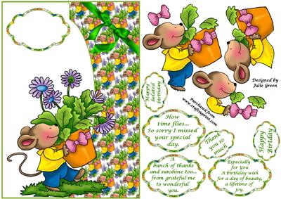 Little Mouse Sends Flowers Birthday