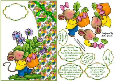 Little Mouse Sends Flowers Get Well