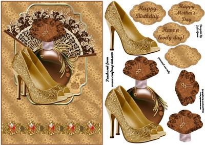 Perfume Fan and Shoes in Shades of Brown