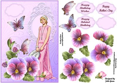 Pink Lady and Pansies