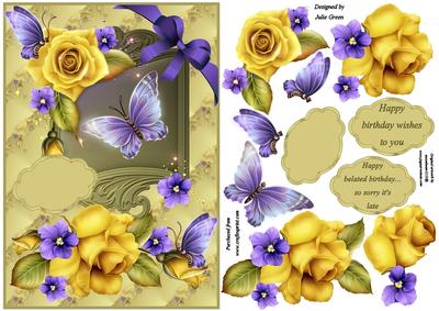 Yellow Roses and Butterflies