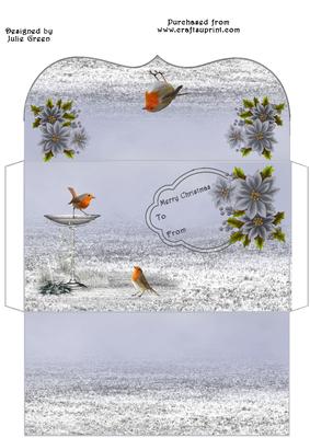 Poinsettias and Robin Money Wallet