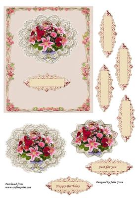 Flowers in a Lace Frame