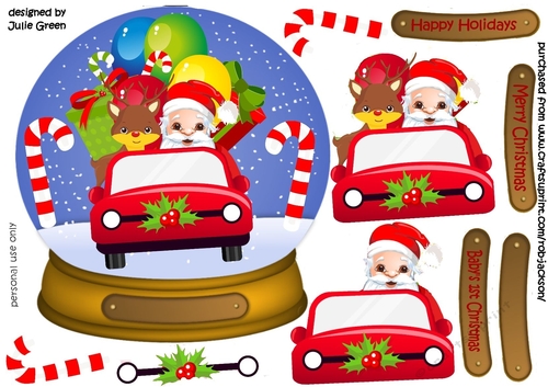 Santas new car  two way topper