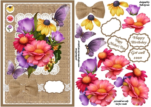Flowers on hessian