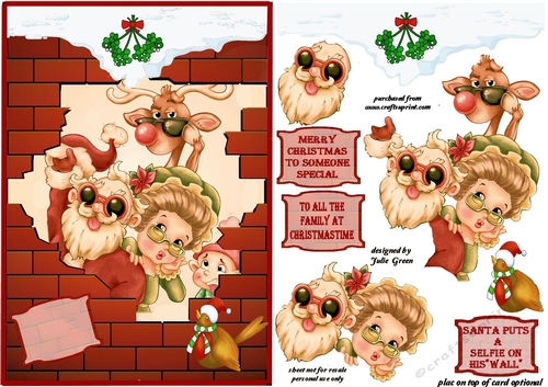 Santa puts a selfie on his wall