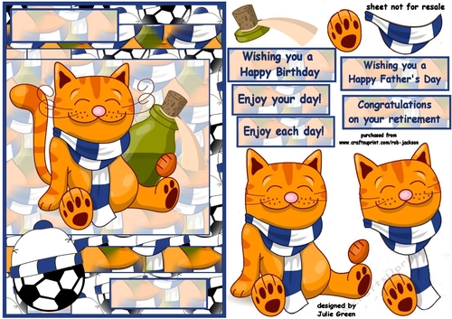 Football cat A5 Dark blue