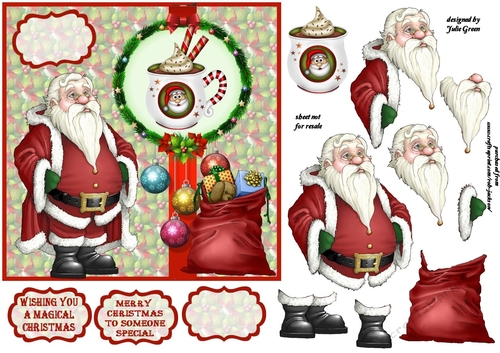 Santas hot drink 7x7 inch 