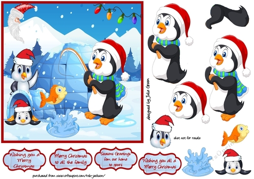 Penguin Family chrismas dinner